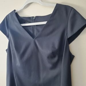 Talbots Navy pinstripe sheath dress